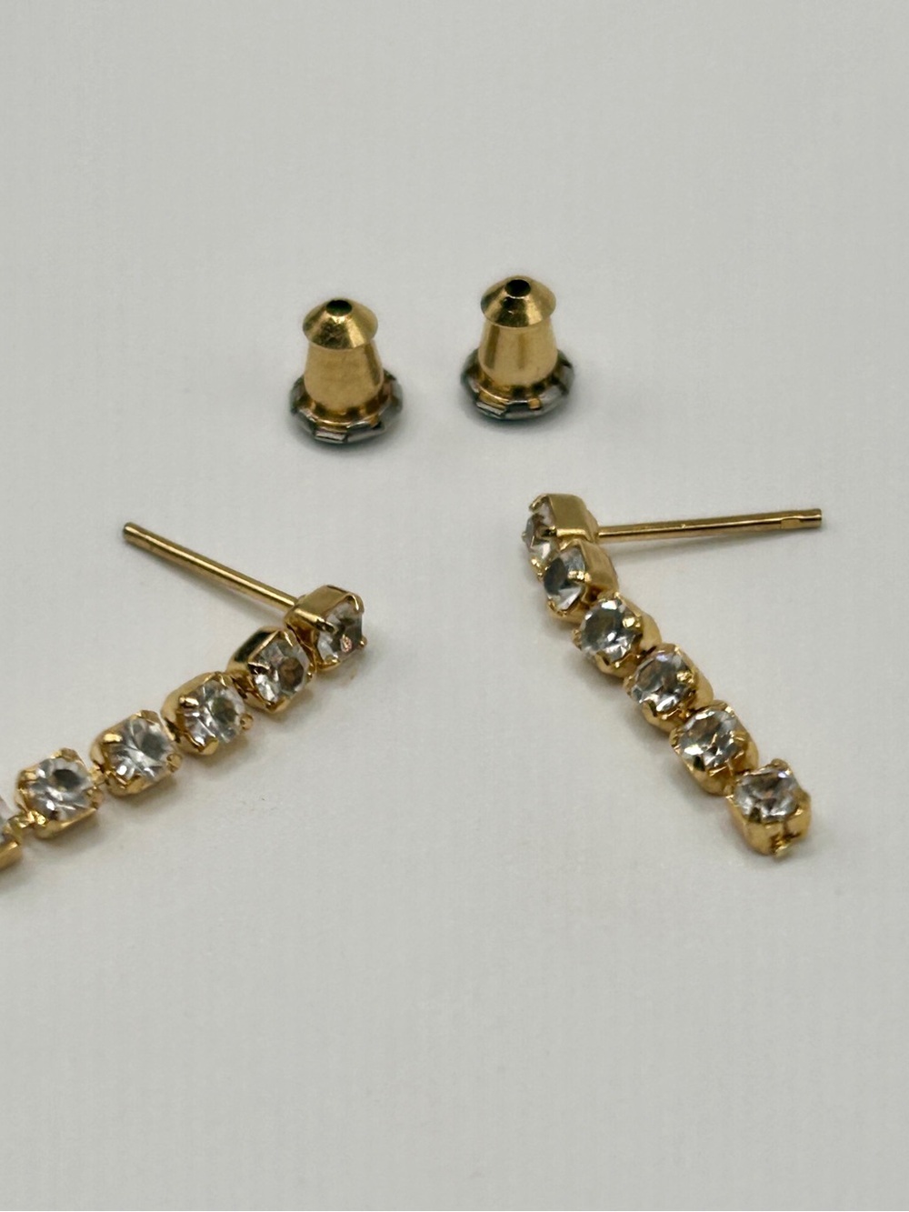 VTG Gold Drop Cubic Zirconia Diamond Earrings Dangle Style​ - Picture 5 of 13